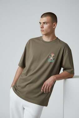 Free Planet Men's XL Regular Fit Organic Cotton Blend Palm Tree Sunset Graphic T